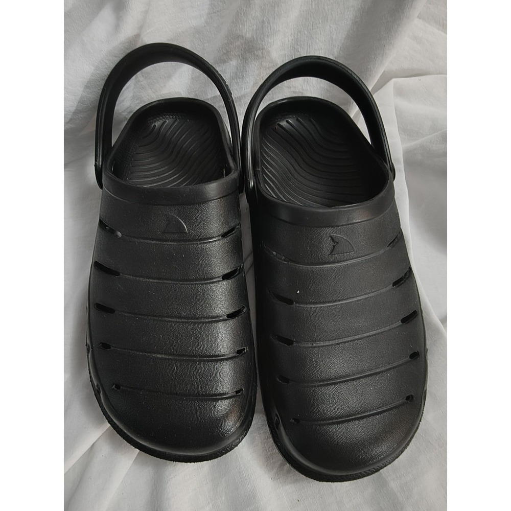 Rugged Shark Sandals Men's Size 7 Black Slip On Rubber Water Shoes Clogs EUC